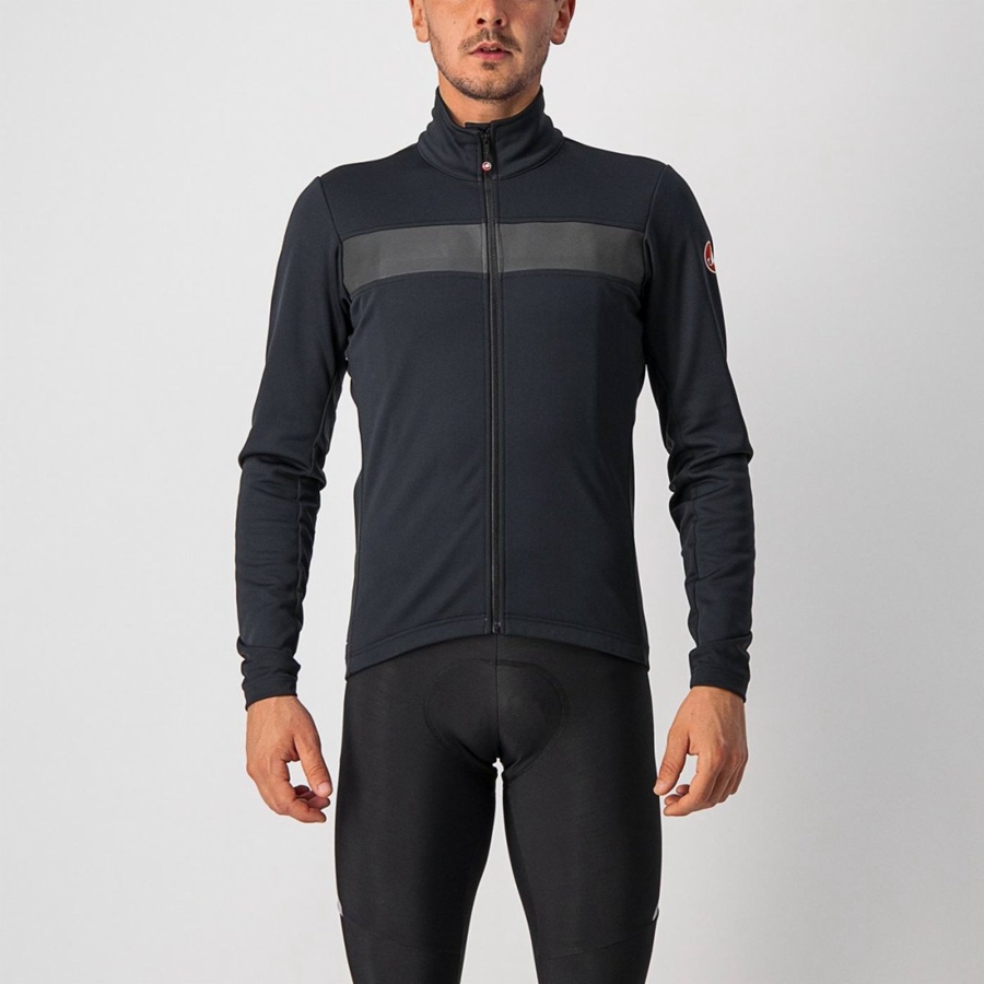 Black / Black Castelli RADDOPPIA 3 Men Jackets | OVD427695