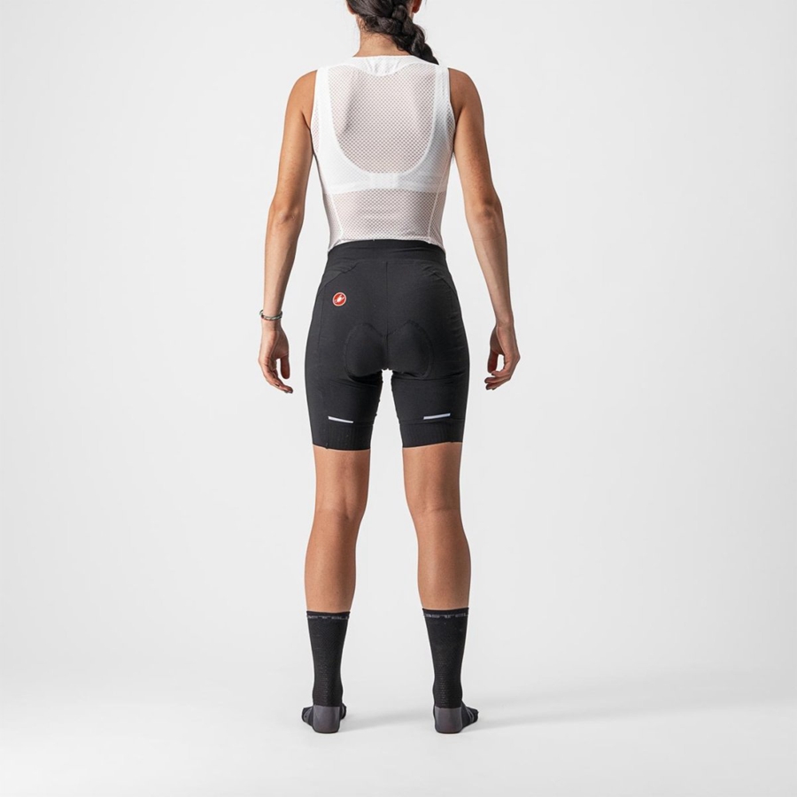 Black / Black Castelli VELOCISSIMA 3 Women Shorts | GOQ946213