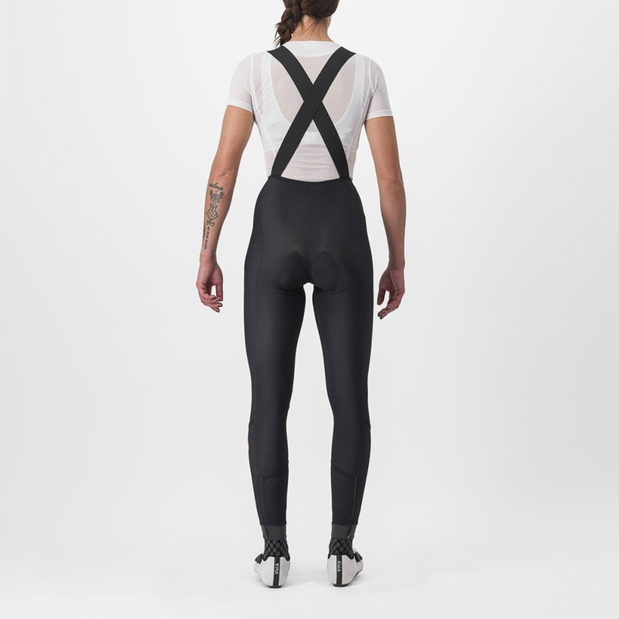 Black / Black Castelli VELOCISSIMA DT Women Bib Tights | GRN712360