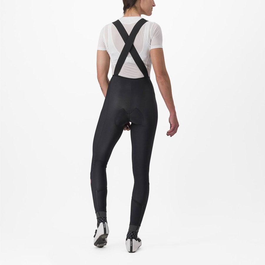 Black / Black Castelli VELOCISSIMA DT Women Bib Tights | GRN712360