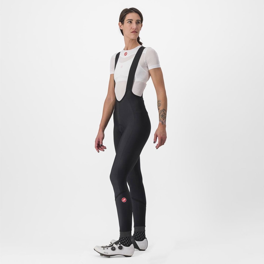 Black / Black Castelli VELOCISSIMA DT Women Bib Tights | GRN712360