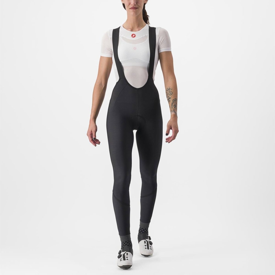 Black / Black Castelli VELOCISSIMA DT Women Bib Tights | GRN712360