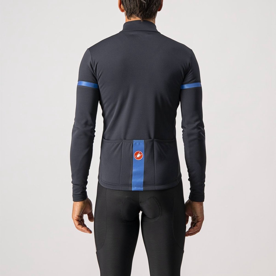 Black / Blue Castelli FONDO 2 FZ Men Jersey | PWC561492