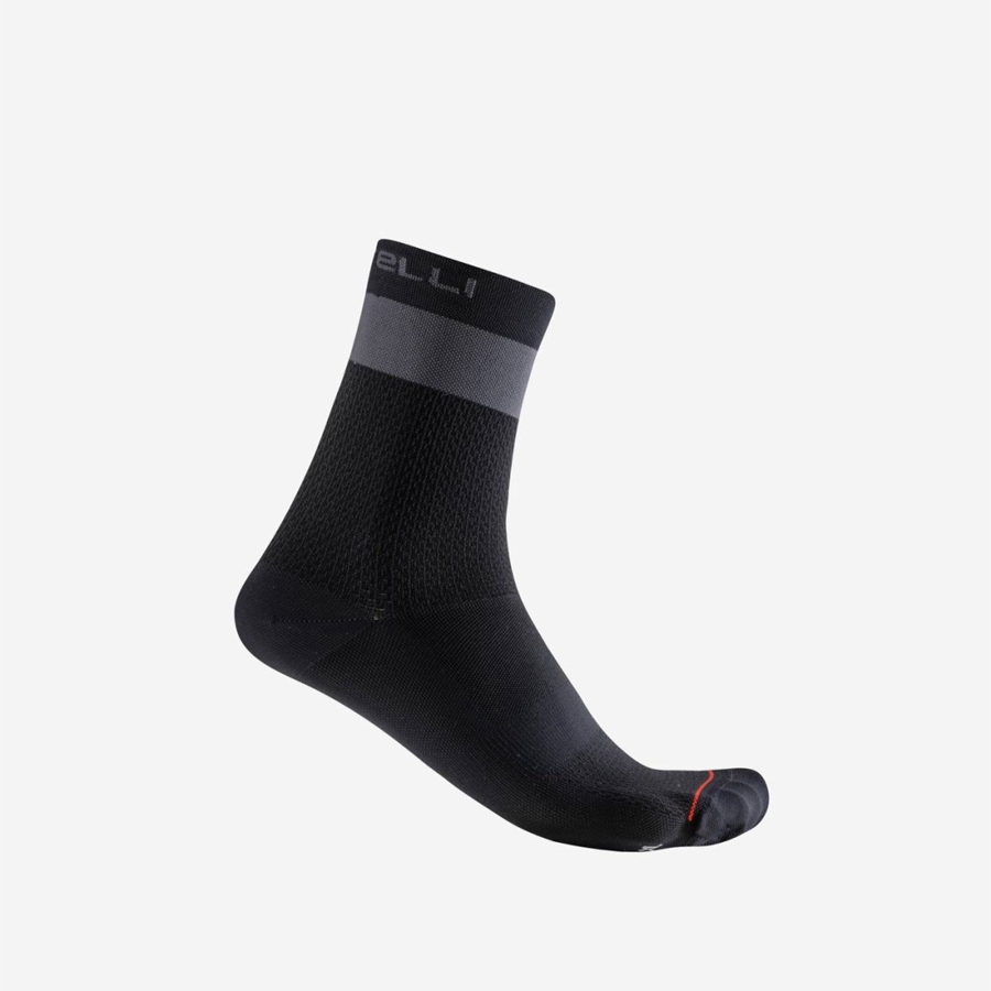 Black / Dark Grey Castelli PROLOGO LITE 15 Men Socks | TDC125683