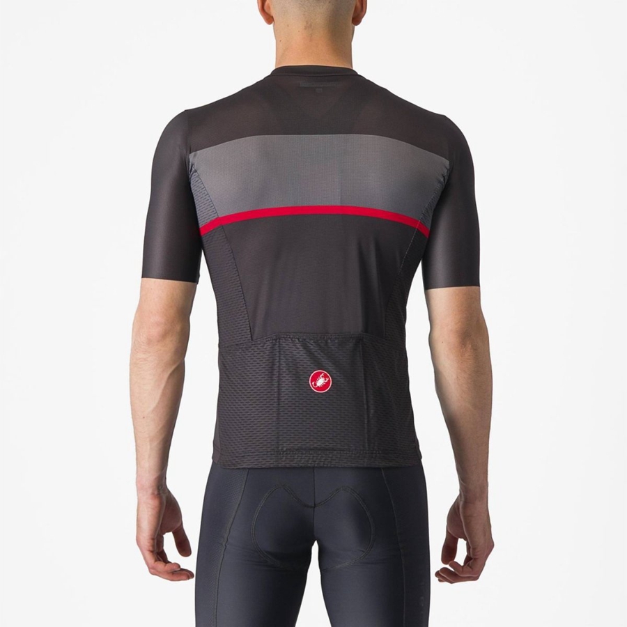 Black / Dark Grey / Red Castelli TRADIZIONE Men Jersey | MEC938274