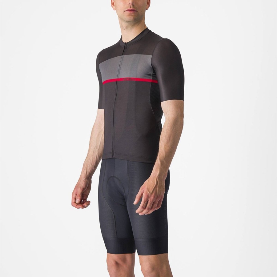 Black / Dark Grey / Red Castelli TRADIZIONE Men Jersey | MEC938274