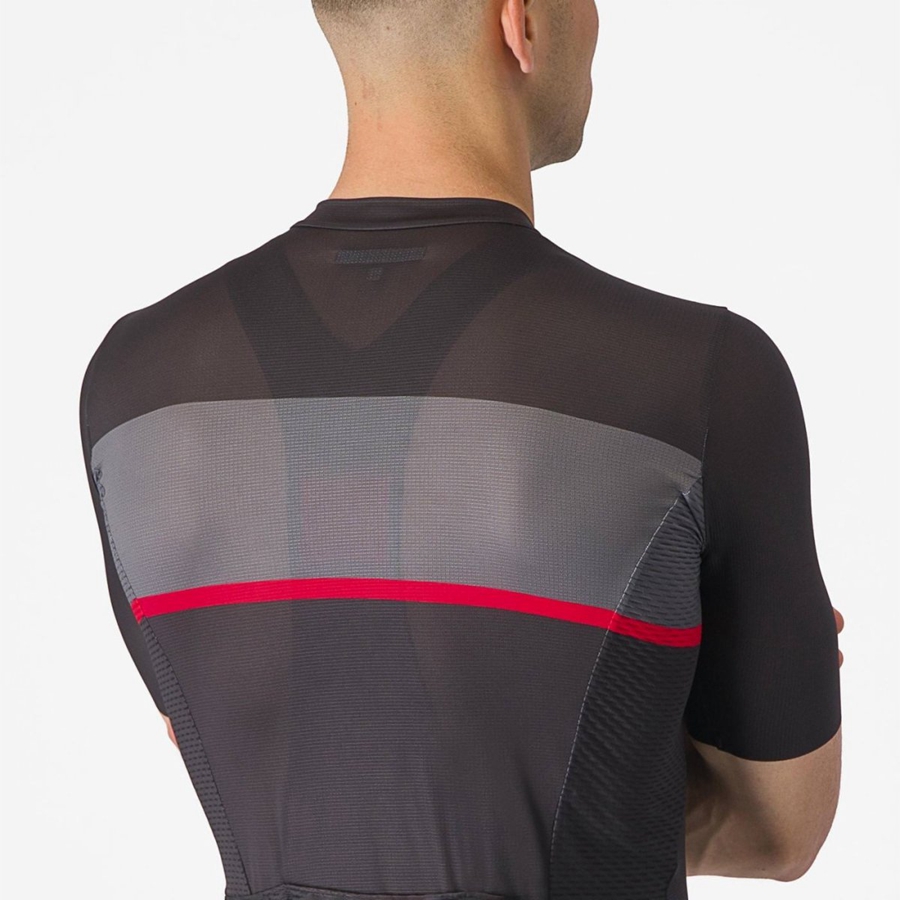 Black / Dark Grey / Red Castelli TRADIZIONE Men Jersey | MEC938274