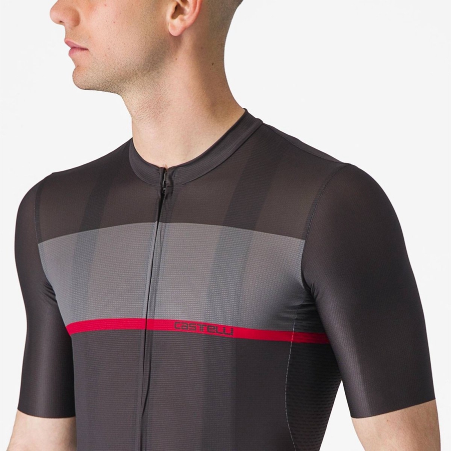 Black / Dark Grey / Red Castelli TRADIZIONE Men Jersey | MEC938274