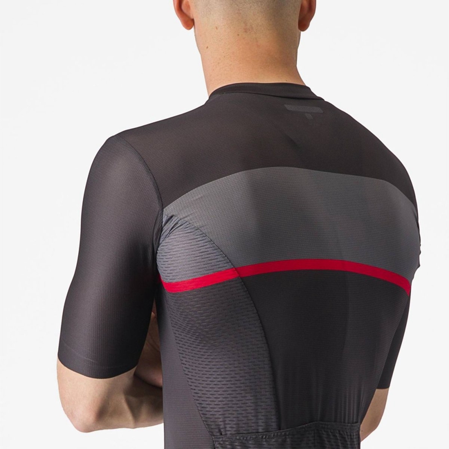 Black / Dark Grey / Red Castelli TRADIZIONE Men Jersey | MEC938274