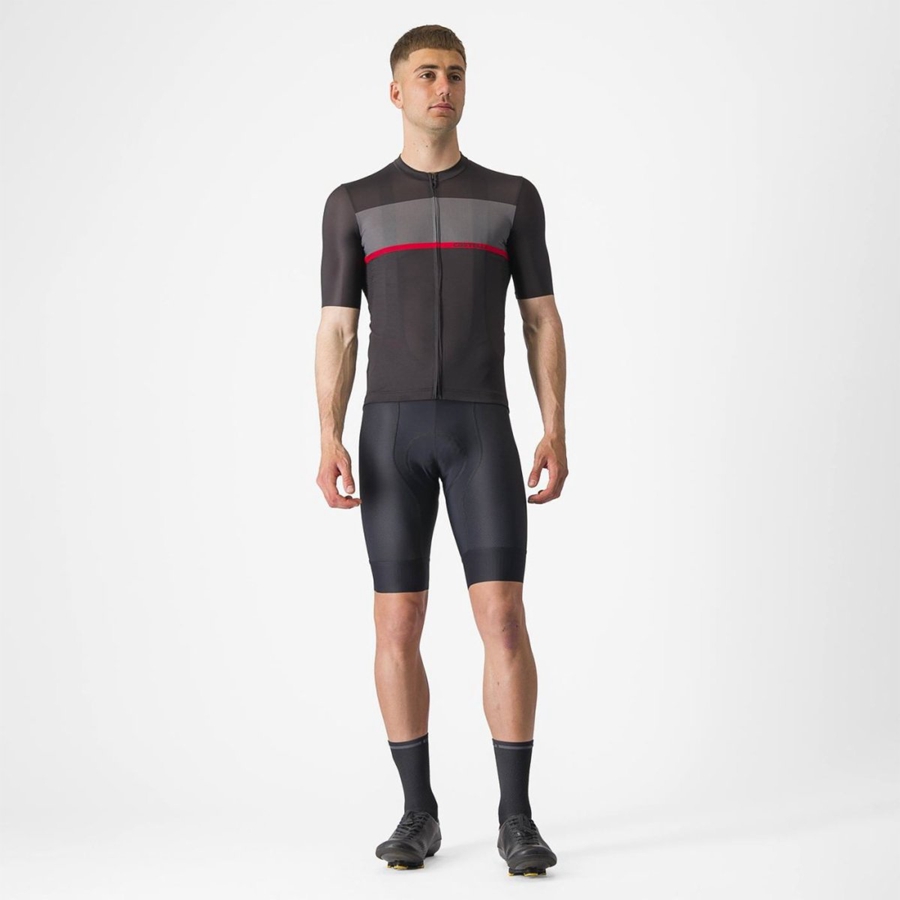 Black / Dark Grey / Red Castelli TRADIZIONE Men Jersey | MEC938274