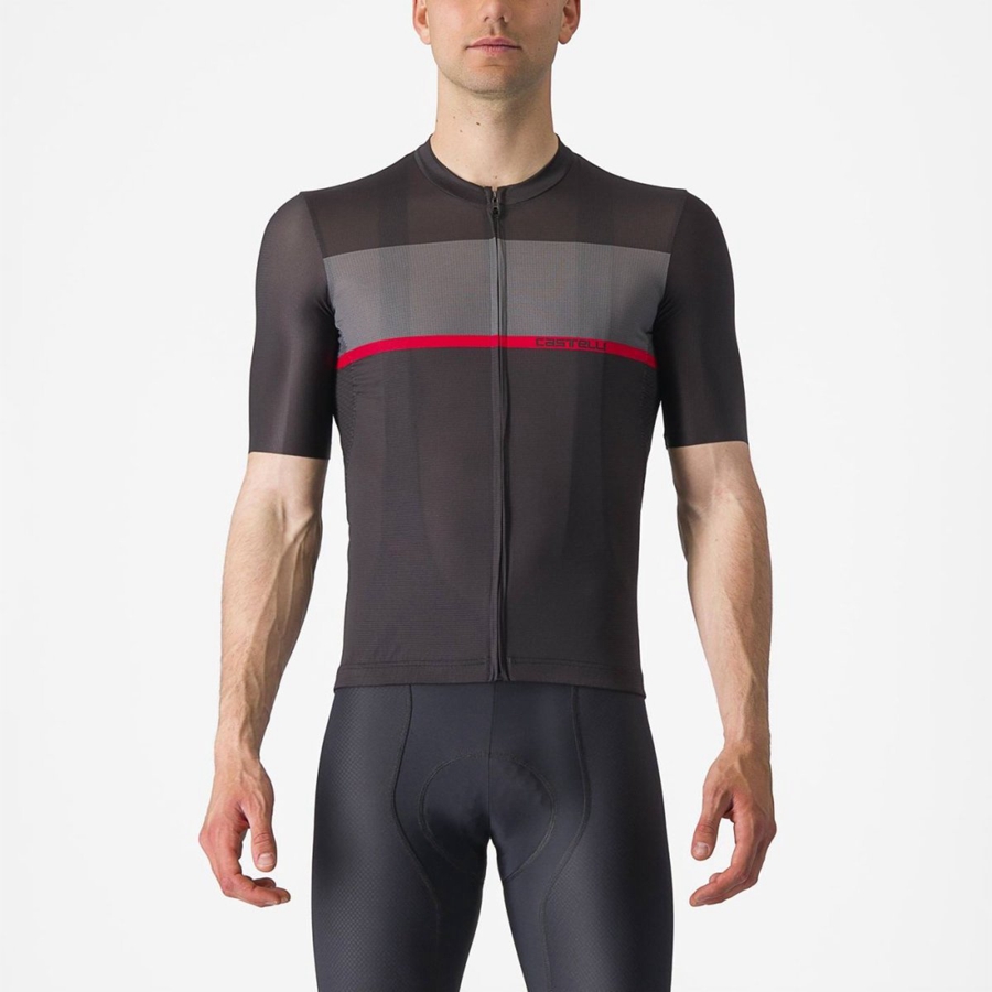 Black / Dark Grey / Red Castelli TRADIZIONE Men Jersey | MEC938274