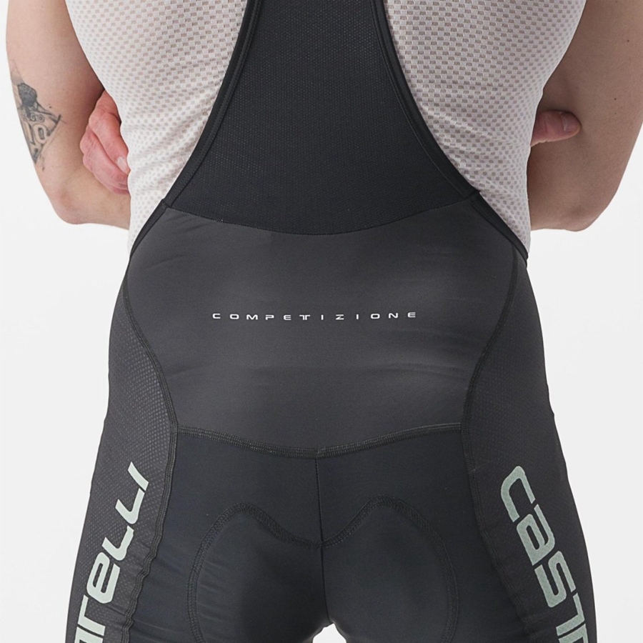 Black / Green Castelli COMPETIZIONE KIT Men Bib Shorts | UKS258976