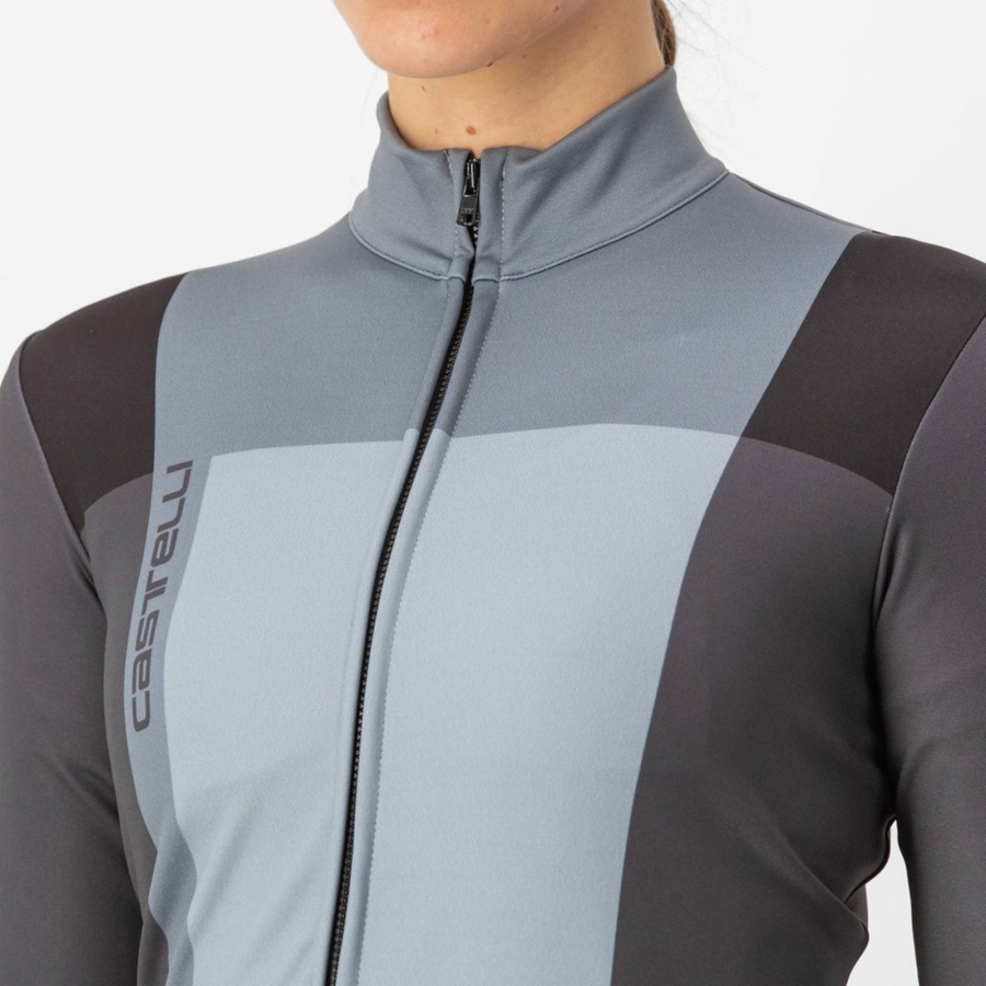 Black / Grey Castelli UNLIMITED W THERMAL Women Jersey | KMC836752