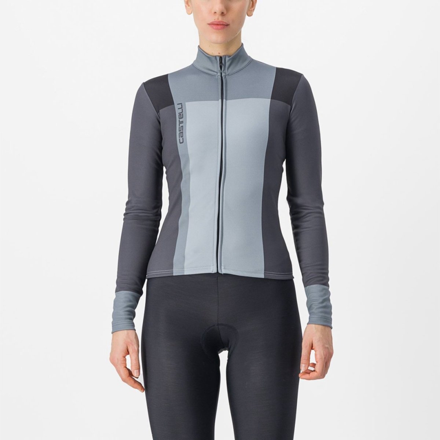 Black / Grey Castelli UNLIMITED W THERMAL Women Jersey | KMC836752