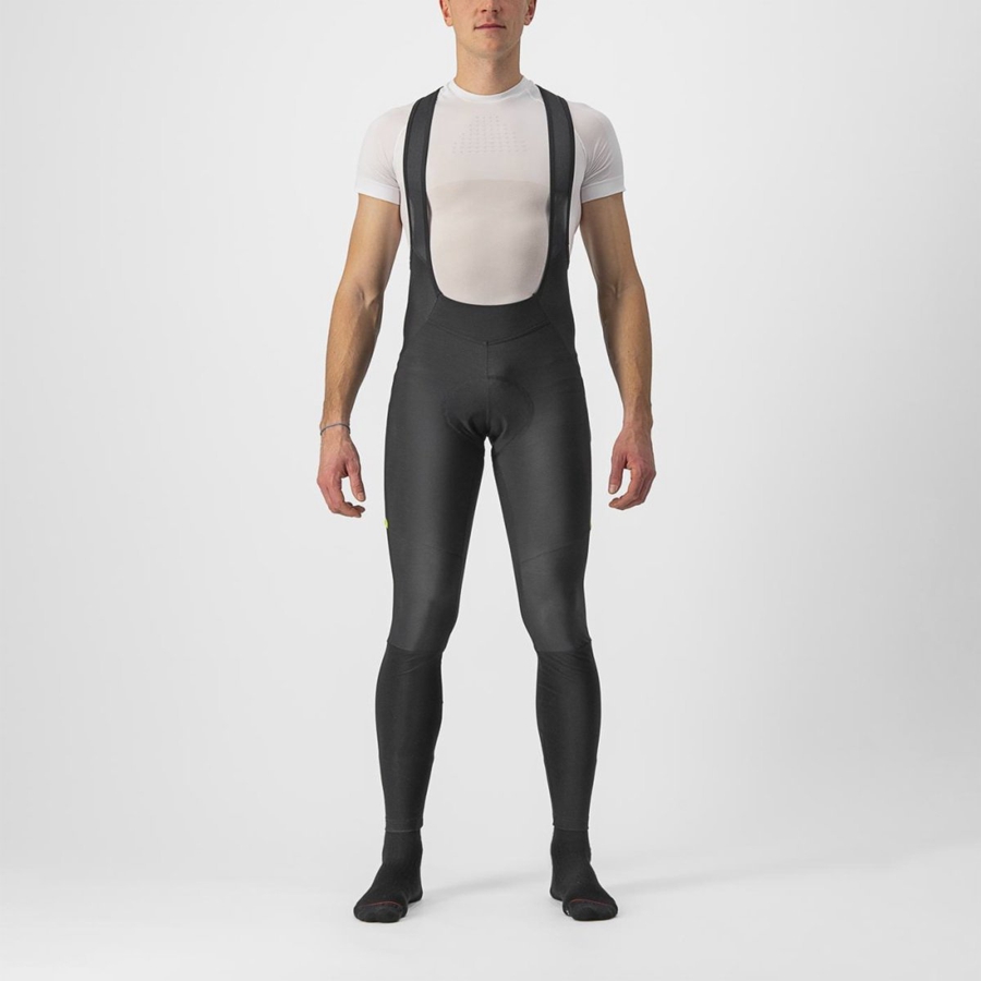 Black / Light Green Castelli VELOCISSIMO 5 Men Bib Tights | QOX720349