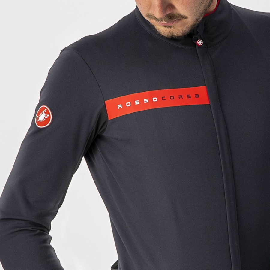 Black / Red Castelli BETA RoS Men Jackets | JIA301897