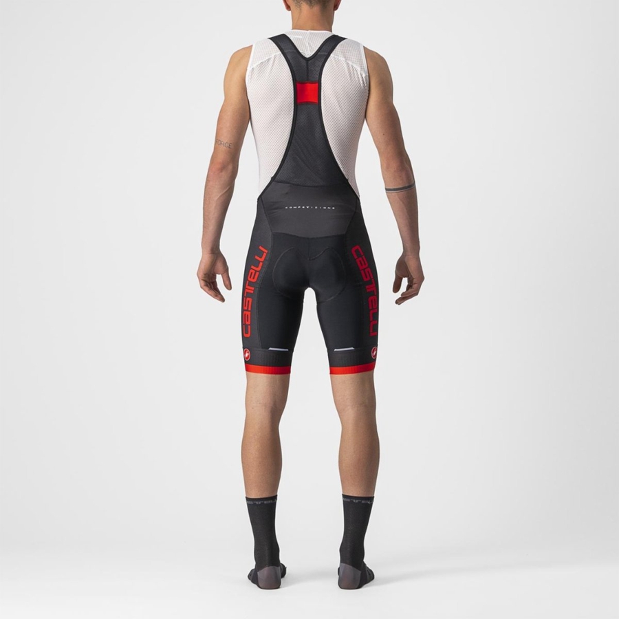 Black / Red Castelli COMPETIZIONE KIT Men Bib Shorts | NVY592470