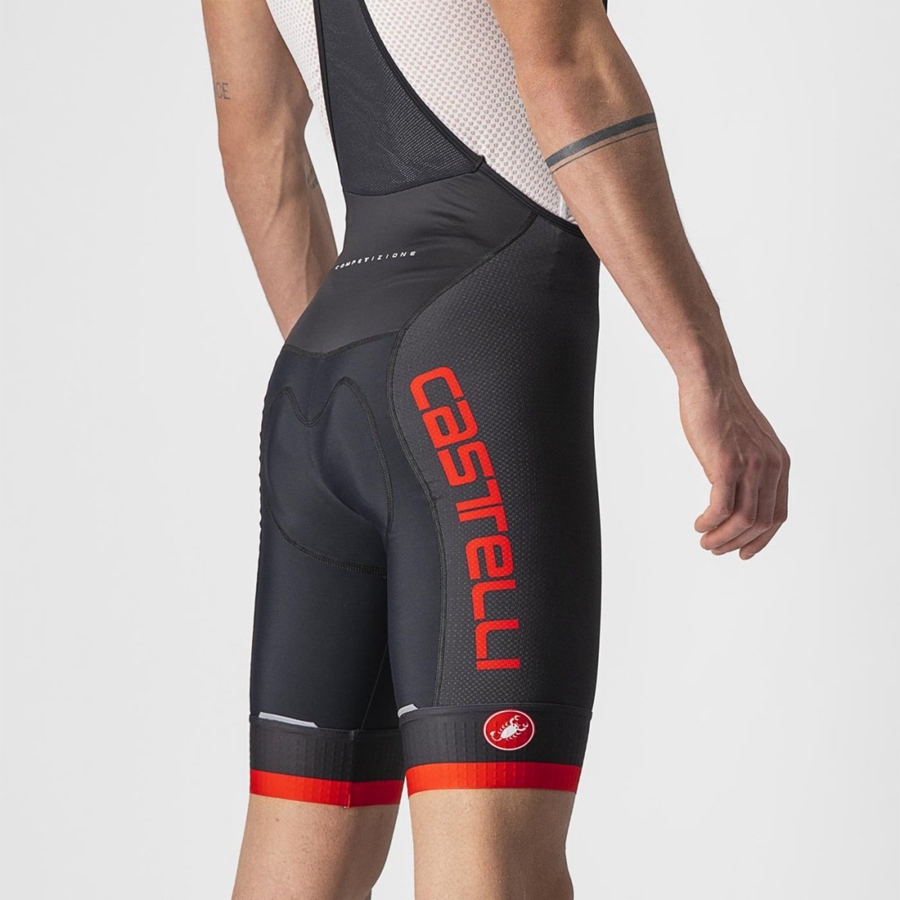 Black / Red Castelli COMPETIZIONE KIT Men Bib Shorts | NVY592470