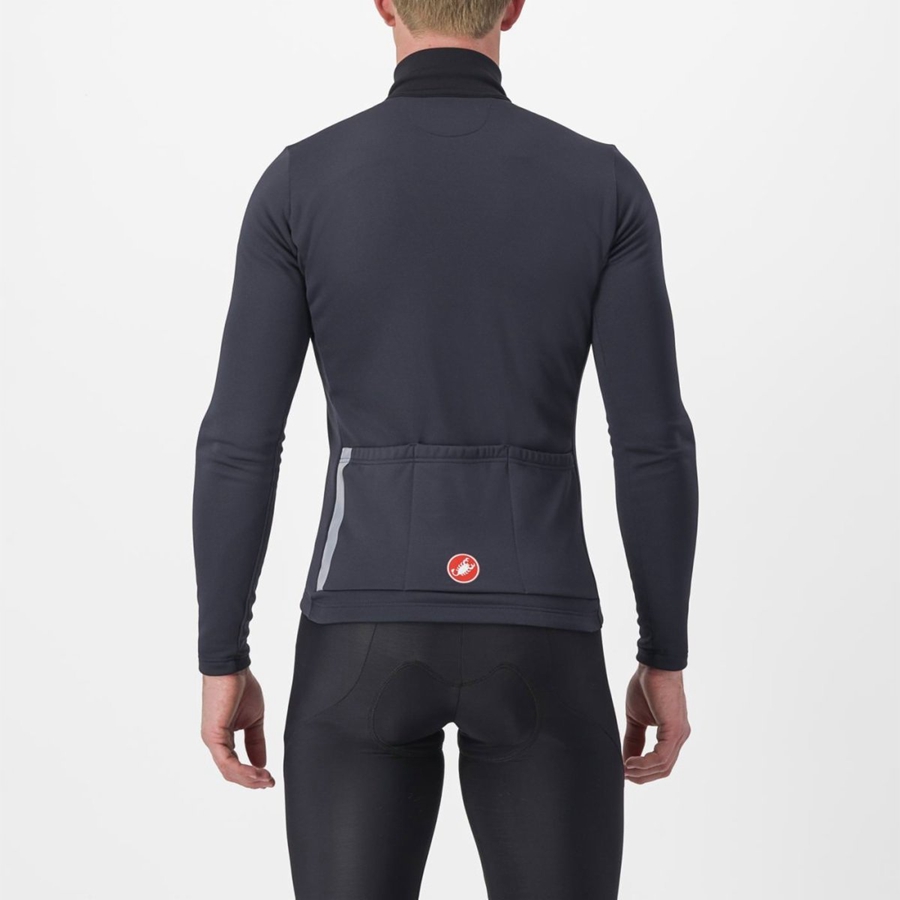 Black / Red Castelli ENTRATA THERMAL Men Jersey | HCT064235