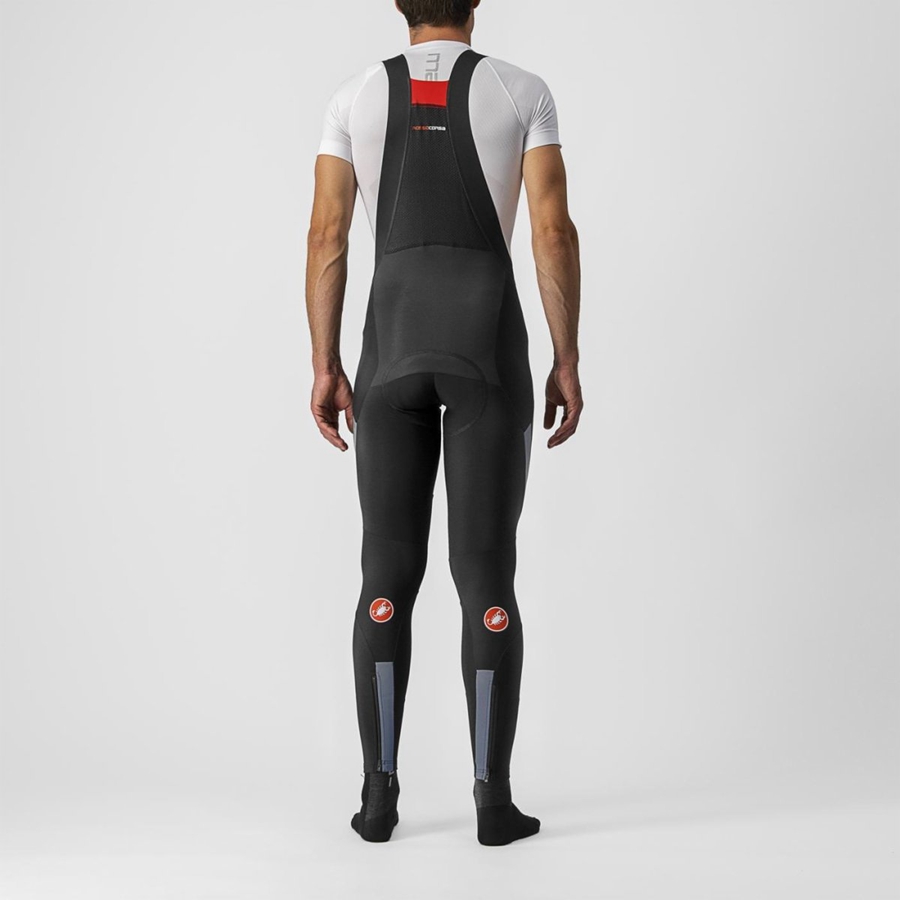 Black / Silver Castelli SORPASSO RoS Men Bib Tights | ZCK146375