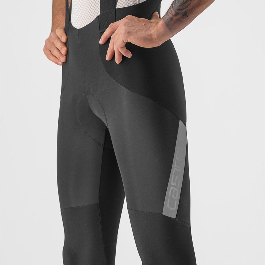 Black / Silver Castelli SORPASSO RoS Men Bib Tights | ZCK146375