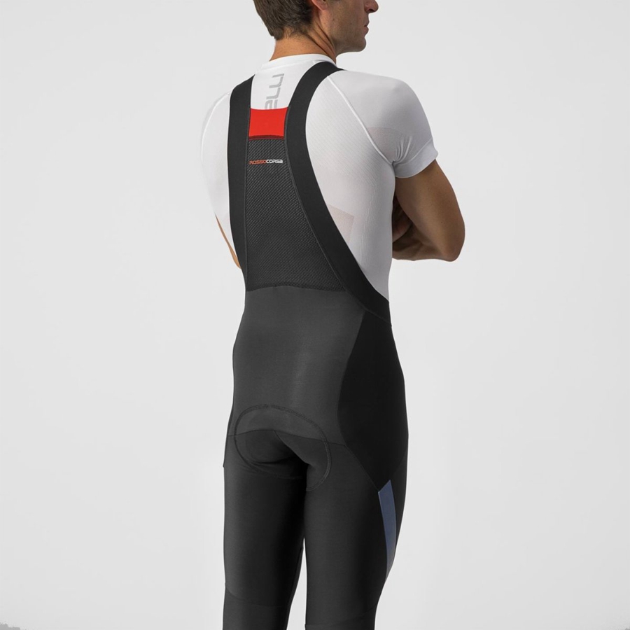 Black / Silver Castelli SORPASSO RoS Men Bib Tights | ZCK146375