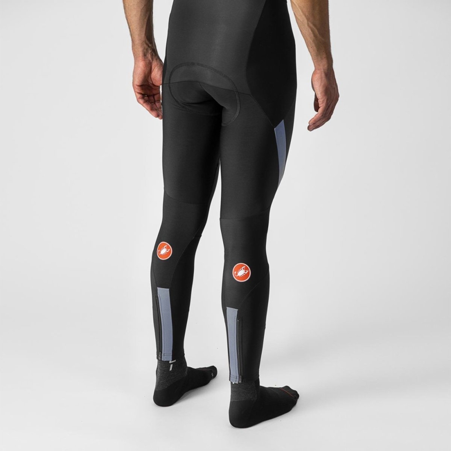 Black / Silver Castelli SORPASSO RoS Men Bib Tights | ZCK146375