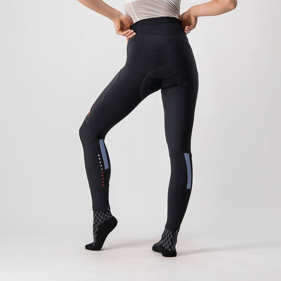 Black / Silver Castelli SORPASSO RoS W Women Leggings | ANK420519