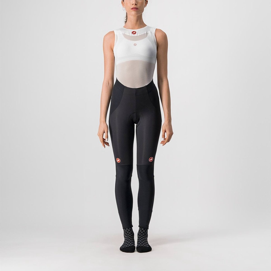 Black / Silver Castelli SORPASSO RoS W Women Leggings | ANK420519