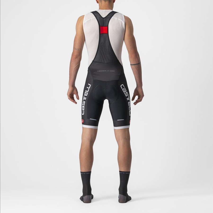 Black / Silver Grey Castelli COMPETIZIONE KIT Men Bib Shorts | UVA178369