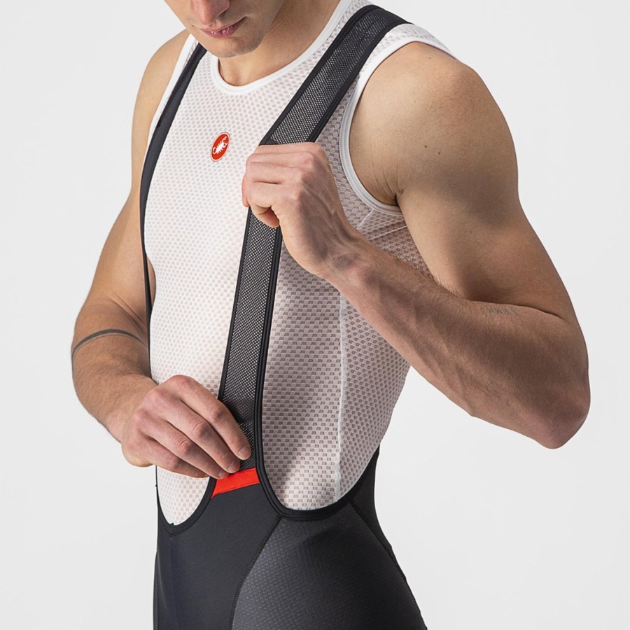 Black / Silver Grey Castelli COMPETIZIONE KIT Men Bib Shorts | UVA178369