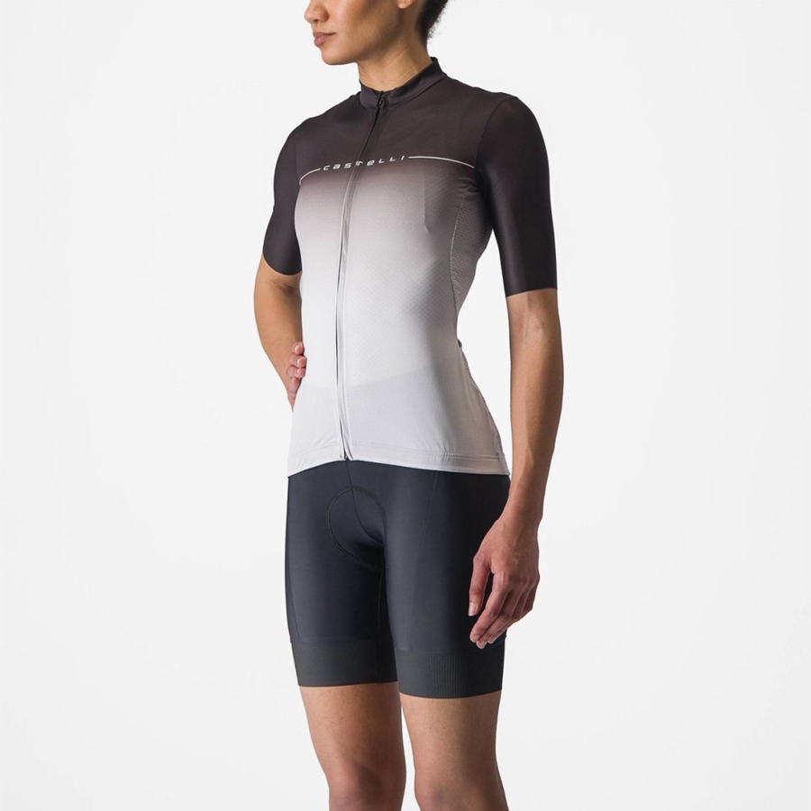 Black / Silver Grey / White Castelli SALITA Women Jersey | RNM268159