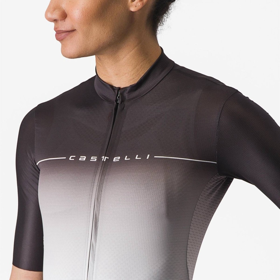 Black / Silver Grey / White Castelli SALITA Women Jersey | RNM268159