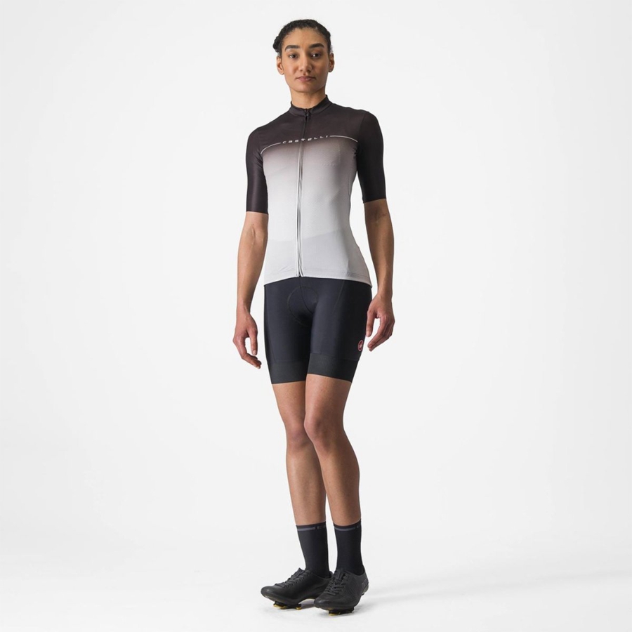 Black / Silver Grey / White Castelli SALITA Women Jersey | RNM268159