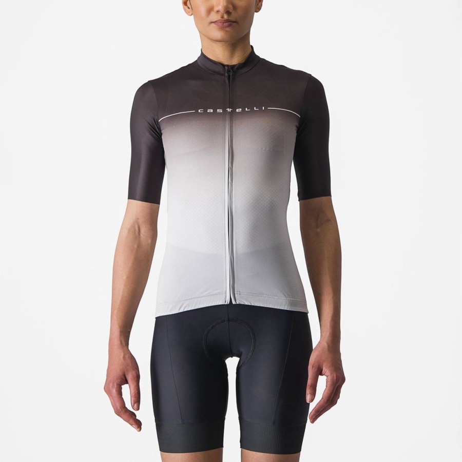 Black / Silver Grey / White Castelli SALITA Women Jersey | RNM268159