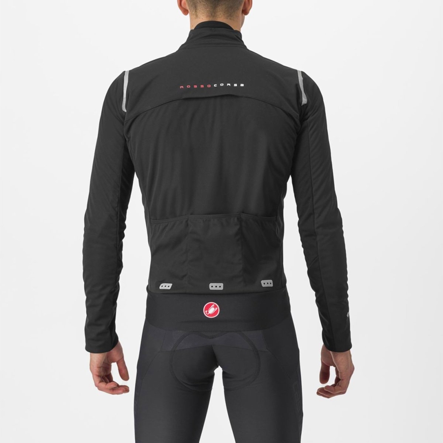 Black / Silver / Dark Castelli ALPHA DOPPIO ROS Men Jackets | ZXB720863