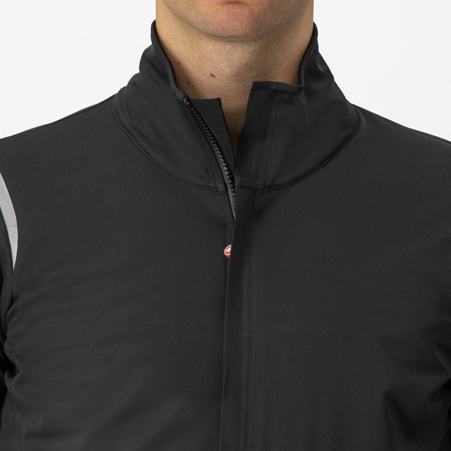 Black / Silver / Dark Castelli ALPHA DOPPIO ROS Men Jackets | ZXB720863