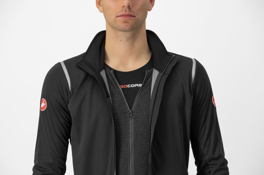 Black / Silver / Dark Castelli ALPHA DOPPIO ROS Men Jackets | ZXB720863