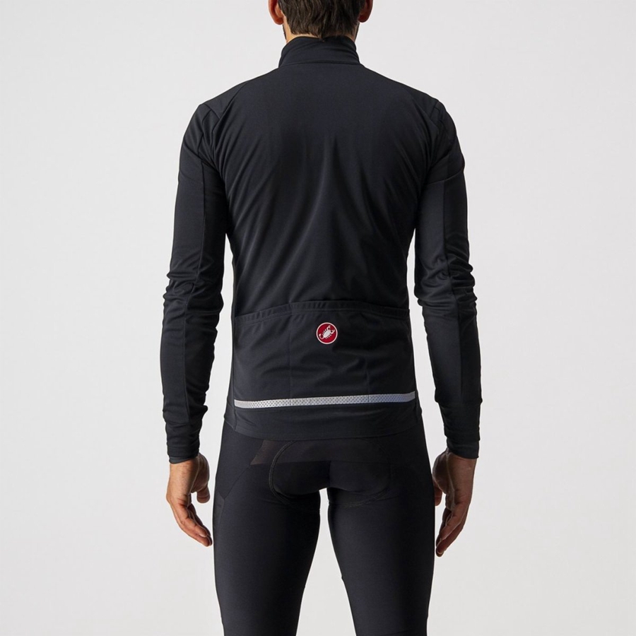 Black / White Castelli GO Men Jackets | PLM435087