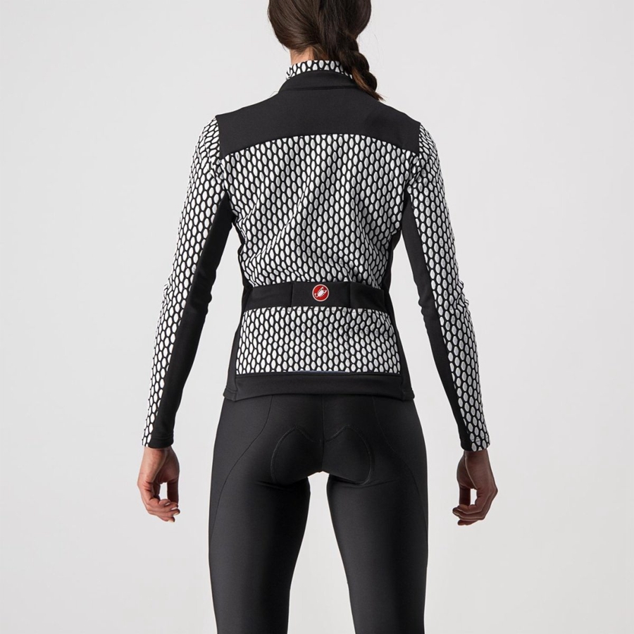 Black / White Castelli SFIDA 2 FZ Women Jersey | TVB872945