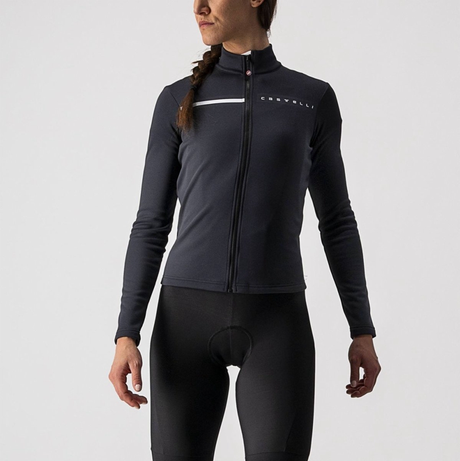 Black / White Castelli SINERGIA 2 FZ Women Jersey | AQD790312