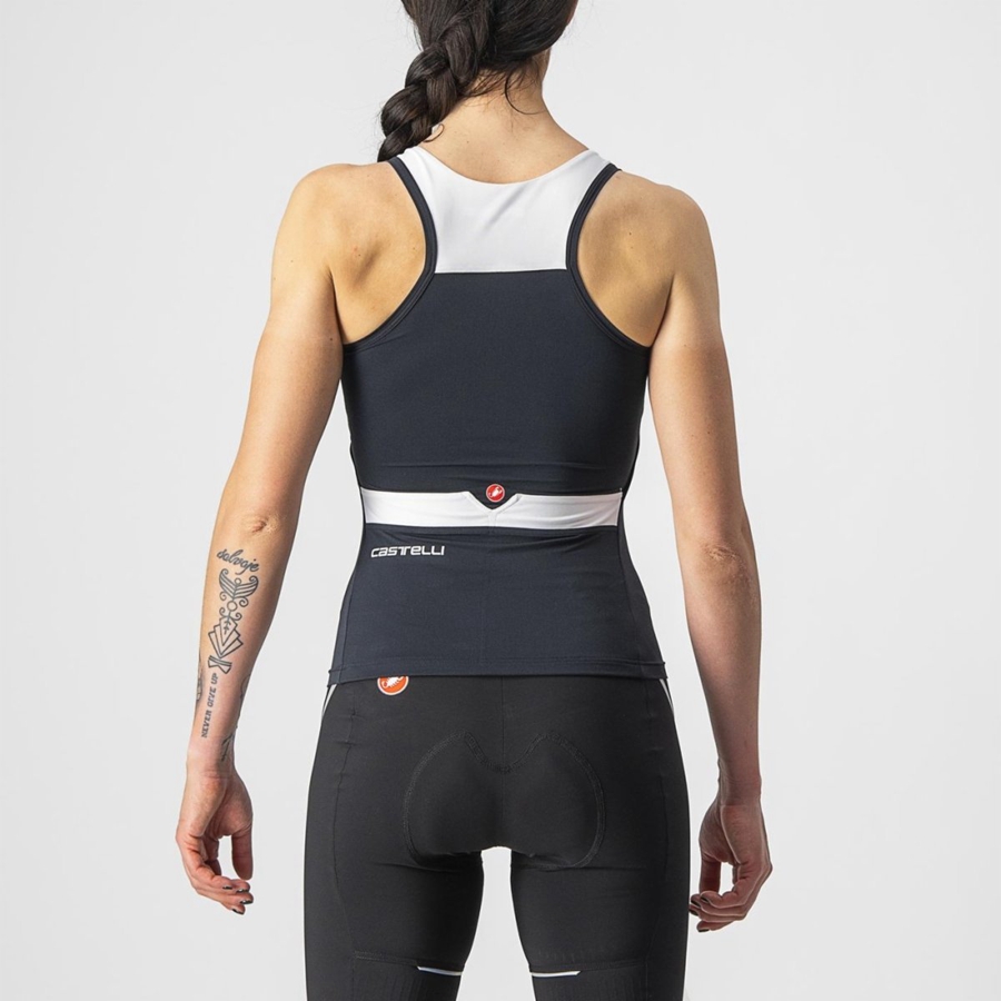 Black / White Castelli SOLARIS TOP Women Jersey | RMU598623