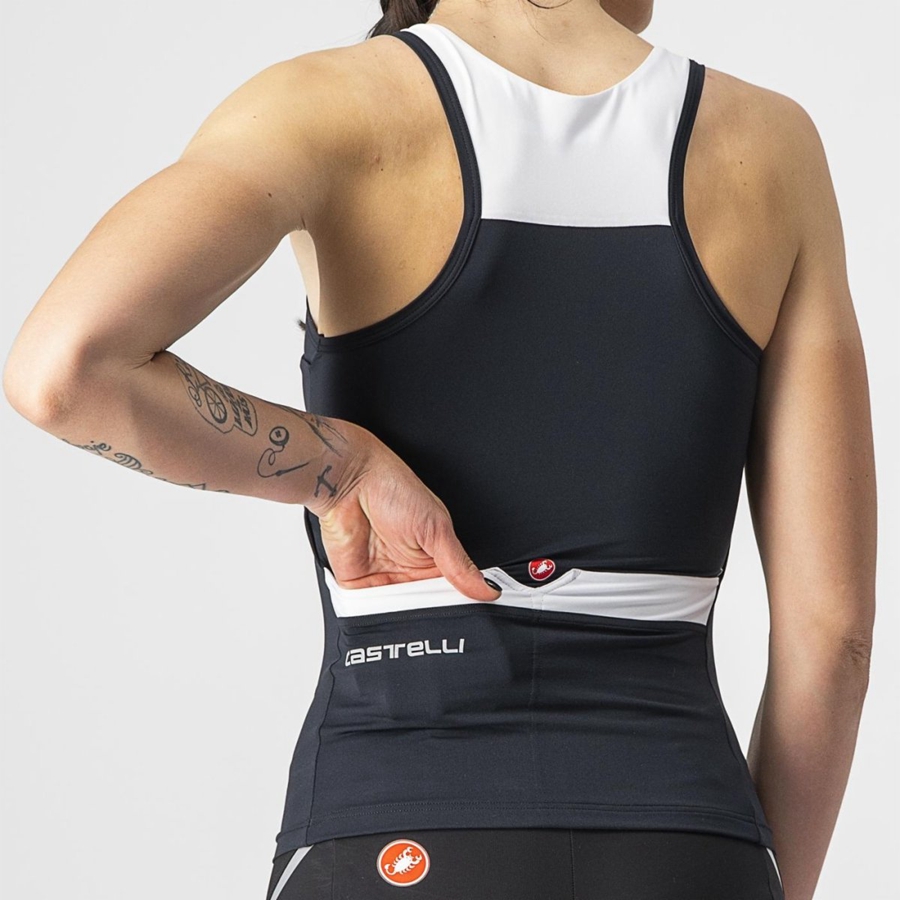 Black / White Castelli SOLARIS TOP Women Jersey | RMU598623