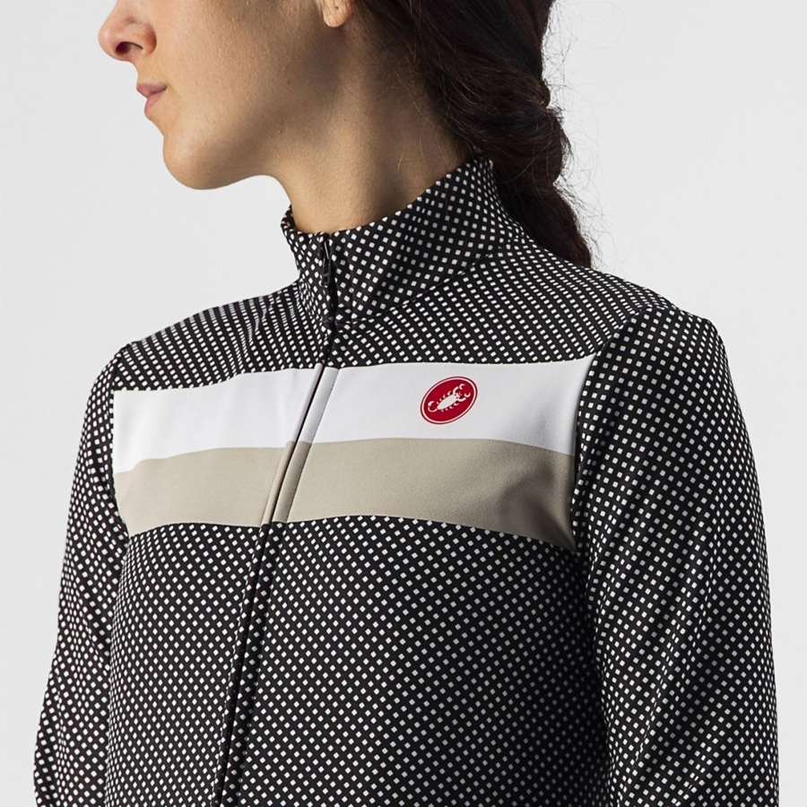 Black / White Castelli VOLARE LS Women Jersey | SVX869407