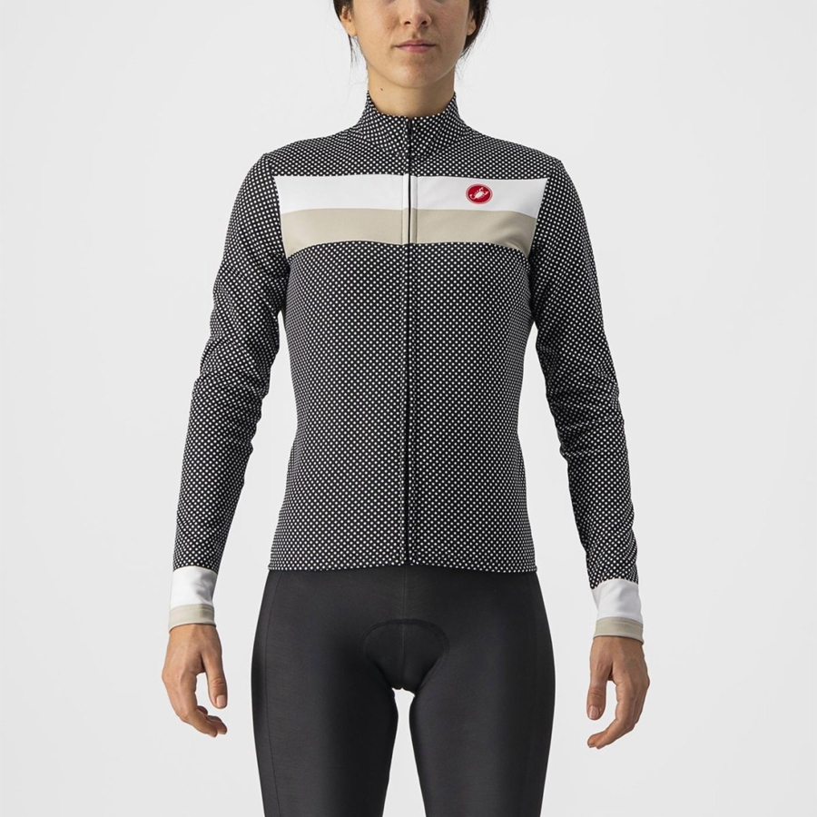 Black / White Castelli VOLARE LS Women Jersey | SVX869407