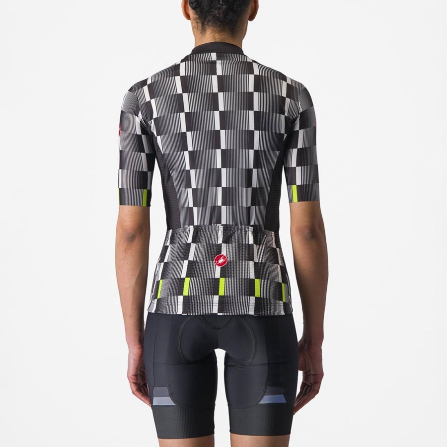 Black / White / Light Green Castelli DIMENSIONE Women Jersey | CVY239180