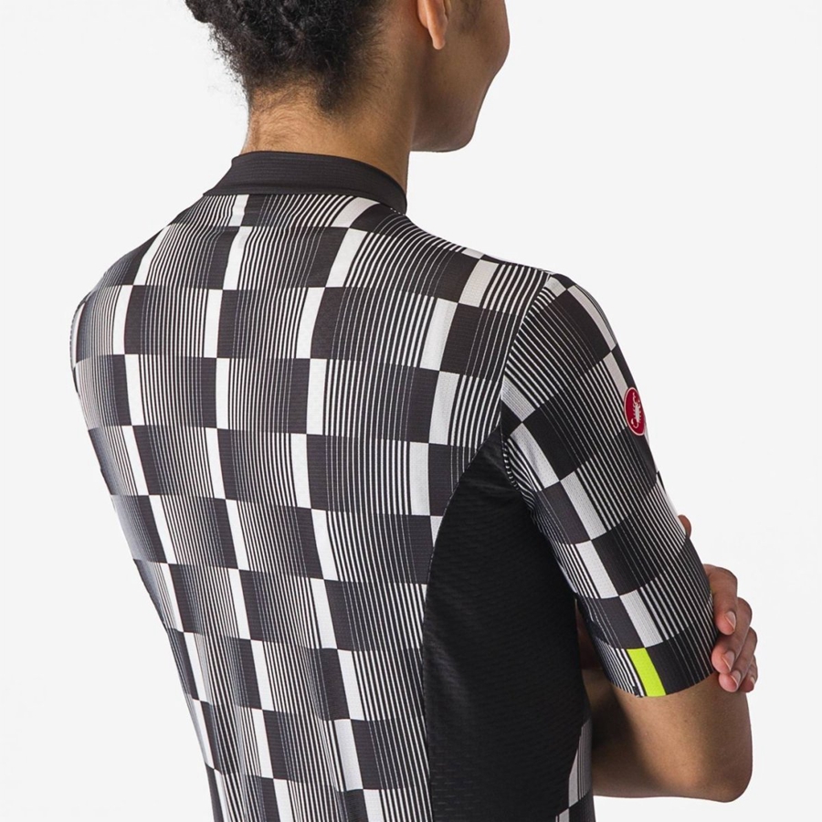 Black / White / Light Green Castelli DIMENSIONE Women Jersey | CVY239180