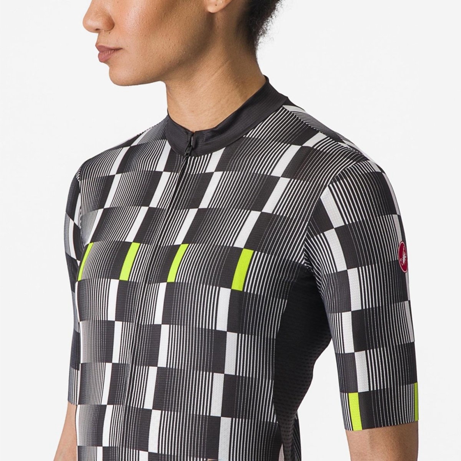 Black / White / Light Green Castelli DIMENSIONE Women Jersey | CVY239180