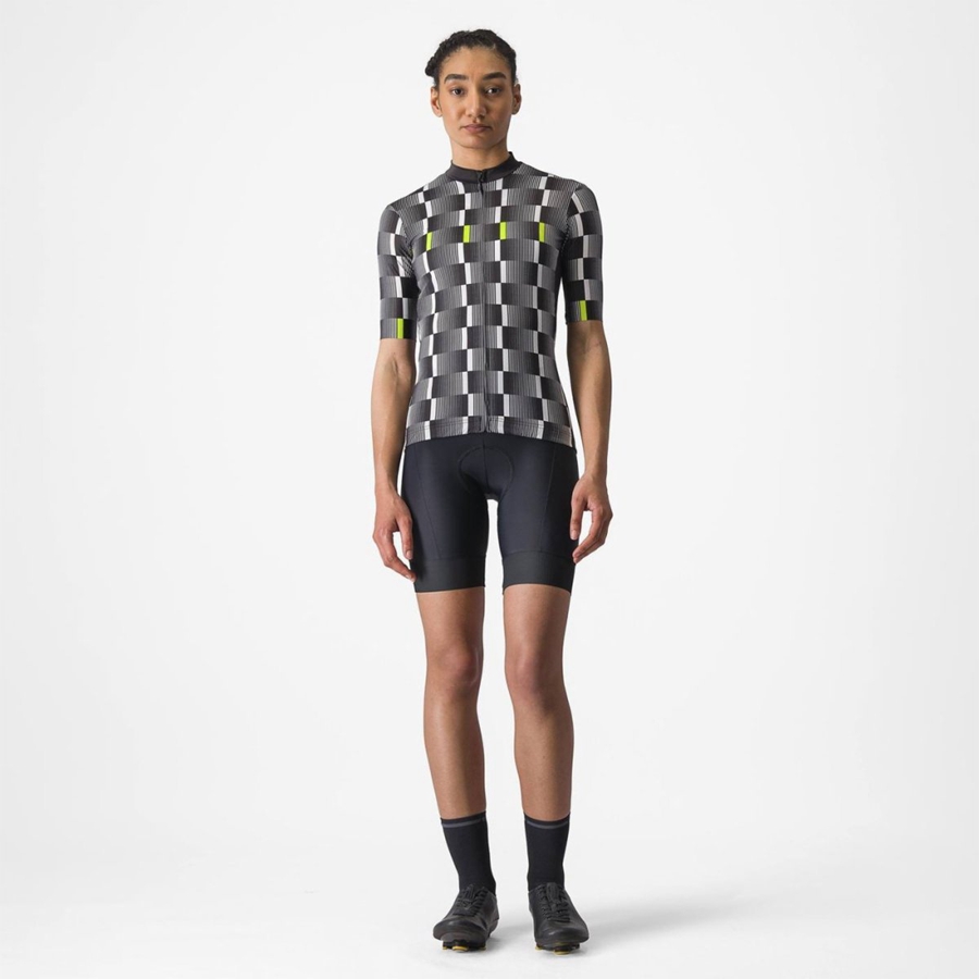 Black / White / Light Green Castelli DIMENSIONE Women Jersey | CVY239180