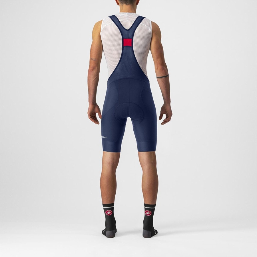 Blue Castelli ENDURANCE 3 Men Bib Shorts | UBZ842137